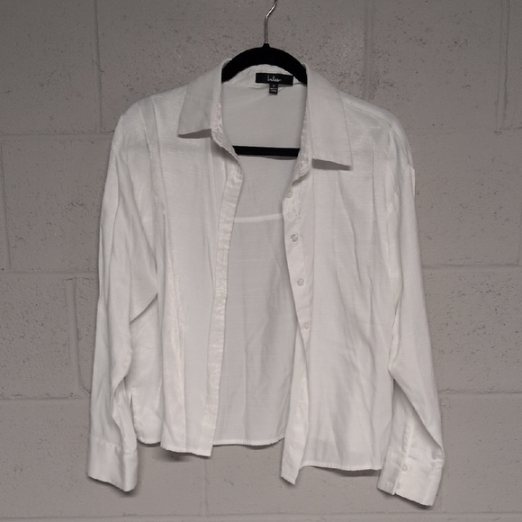 Lulus Other - Lulu's Cropped White Button Down Shirt Size Small